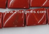 CTW399 15.5 inches 18*25mm twisted rectangle red jasper beads