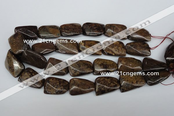 CTW410 15.5 inches 22*30mm twisted bronzite gemstone beads