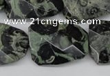 CTW419 15.5 inches 22*30mm faceted & twisted kambaba jasper beads