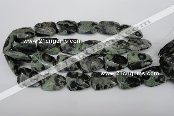 CTW419 15.5 inches 22*30mm faceted & twisted kambaba jasper beads