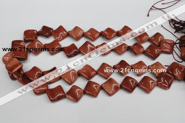 CTW45 15.5 inches 15*15mm twisted diamond goldstone beads