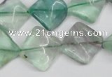 CTW47 15.5 inches 15*15mm twisted diamond fluorite beads