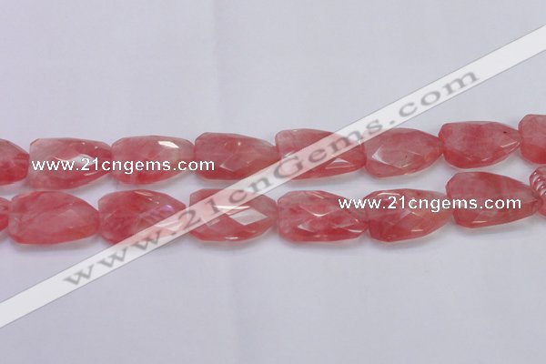 CTW501 15.5 inches 20*30mm faceted & twisted synthetic quartz beads