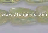 CTW502 15.5 inches 20*30mm faceted & twisted synthetic quartz beads