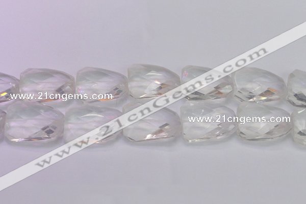 CTW510 15.5 inches 30*40mm faceted & twisted synthetic quartz beads