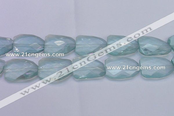 CTW511 15.5 inches 30*40mm faceted & twisted synthetic quartz beads