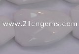 CTW515 15.5 inches 30*40mm faceted & twisted white porcelain beads