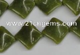 CTW53 15.5 inches 15*15mm twisted diamond jade gemstone beads