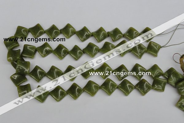 CTW53 15.5 inches 15*15mm twisted diamond jade gemstone beads