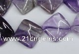 CTW56 15.5 inches 15*15mm twisted diamond amethyst gemstone beads