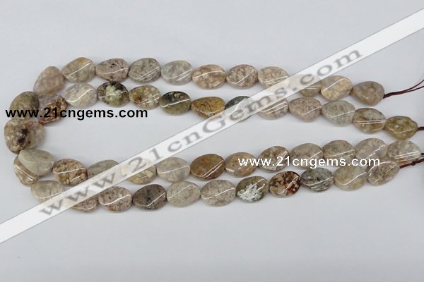 CTW58 15.5 inches 12*16mm twisted oval jasper gemstone beads