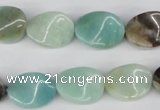 CTW59 15.5 inches 12*16mm twisted oval amazonite gemstone beads