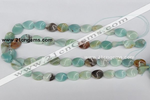 CTW59 15.5 inches 12*16mm twisted oval amazonite gemstone beads