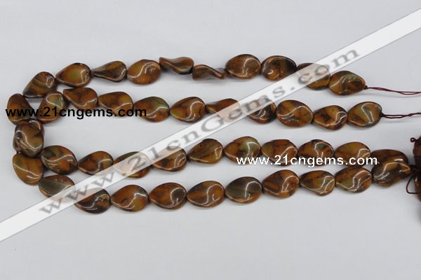 CTW62 15.5 inches 13*18mm twisted oval jasper gemstone beads