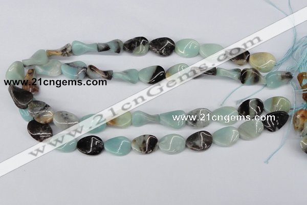 CTW67 15.5 inches 15*20mm twisted oval amazonite gemstone beads