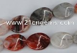 CTW68 15.5 inches 15*20mm twisted oval agate gemstone  beads