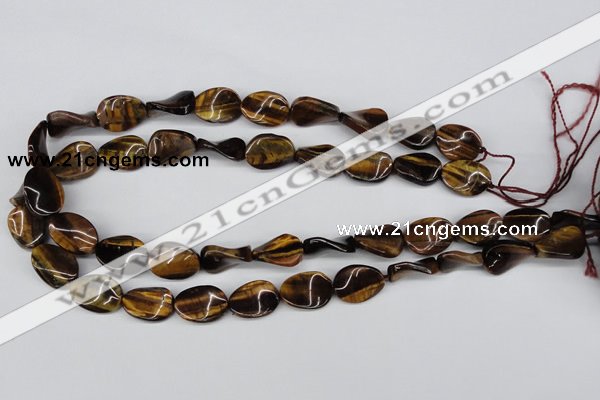 CTW69 15.5 inches 15*20mm twisted oval yellow tiger eye beads