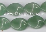 CTW72 15.5 inches 15*20mm twisted oval green aventurine beads