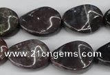 CTW74 15.5 inches 15*20mm twisted oval moss agate gemstone beads