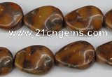 CTW75 15.5 inches 15*20mm twisted oval jasper gemstone beads