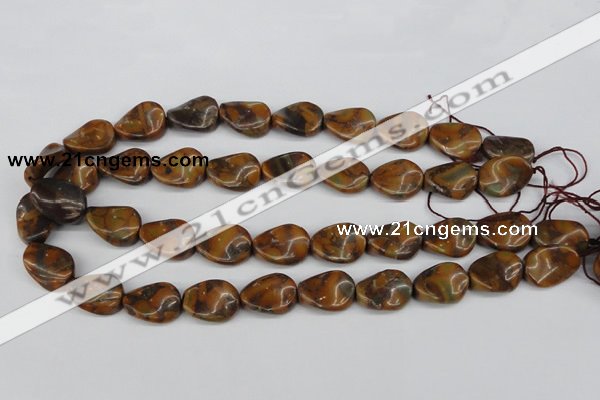 CTW75 15.5 inches 15*20mm twisted oval jasper gemstone beads