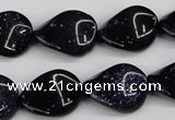 CTW79 15.5 inches 15*20mm twisted oval blue goldstone beads