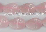 CTW80 15.5 inches 15*20mm twisted oval rose quartz beads