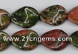 CTW81 15.5 inches 15*20mm twisted oval unakite gemstone beads