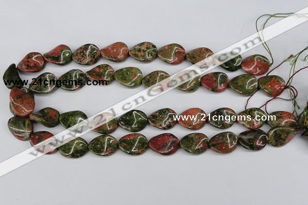 CTW81 15.5 inches 15*20mm twisted oval unakite gemstone beads