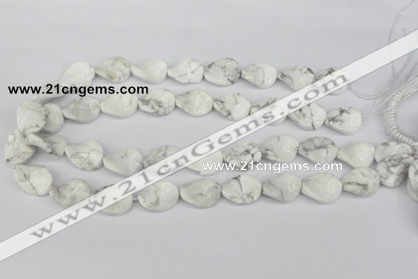 CTW82 15.5 inches 15*20mm twisted oval white howlite turquoise beads