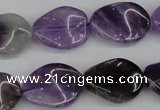 CTW83 15.5 inches 15*20mm twisted oval amethyst gemstone beads