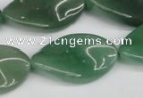 CTW90 15.5 inches 18*30mm twisted oval green aventurine beads