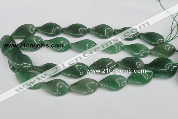 CTW90 15.5 inches 18*30mm twisted oval green aventurine beads