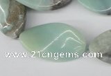 CTW91 15.5 inches 18*30mm twisted oval amazonite gemstone beads