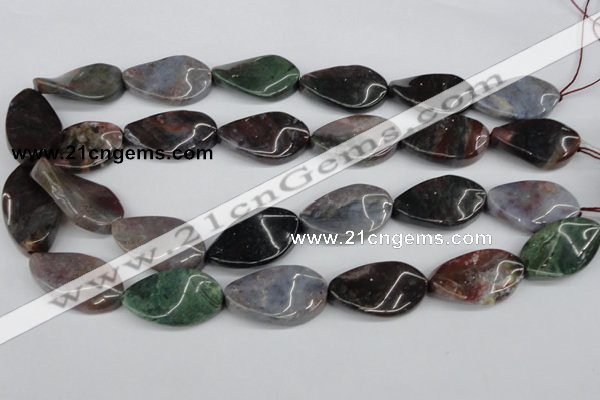 CTW92 15.5 inches 18*30mm twisted oval Indian agate gemstone beads