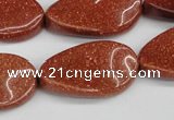 CTW94 15.5 inches 18*30mm twisted oval goldstone gemstone beads