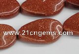 CTW94 15.5 inches 18*30mm twisted oval goldstone gemstone beads