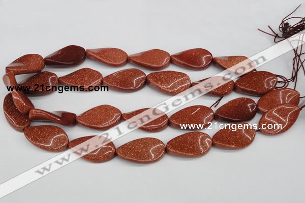 CTW94 15.5 inches 18*30mm twisted oval goldstone gemstone beads