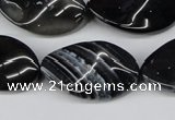 CTW96 15.5 inches 18*30mm twisted oval madagascar agate beads