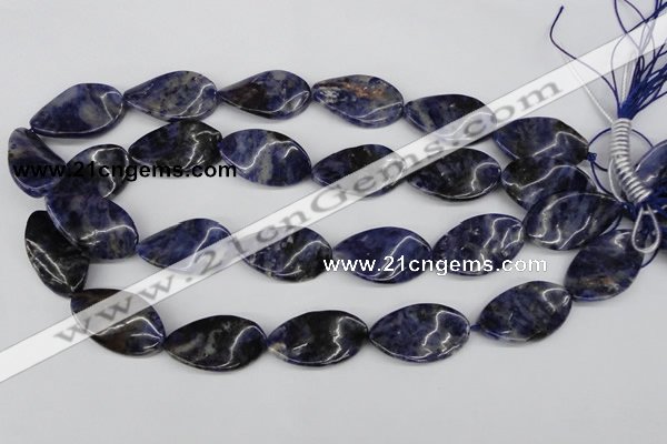 CTW97 15.5 inches 18*30mm twisted oval sodalite gemstone beads