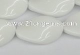 CTW99 15.5 inches 18*30mm twisted oval white agate gemstone beads