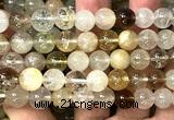 CTZ23 15 inches 9mm round yellow topaz quartz beads wholesale