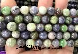 CTZ545 15 inches 10mm round tanzanite & tsavorite beads