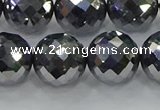 CTZ615 15.5 inches 14mm faceted round terahertz beads wholesale