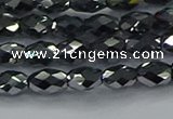 CTZ646 15.5 inches 5*8mm faceted rice terahertz beads wholesale