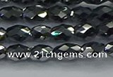 CTZ647 15.5 inches 6*9mm faceted rice terahertz beads wholesale