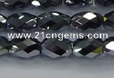 CTZ648 15.5 inches 7*11mm faceted rice terahertz beads wholesale