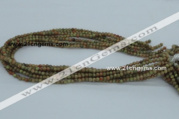 CUG01 15.5 inches 4mm round unakite gemstone beads wholesale