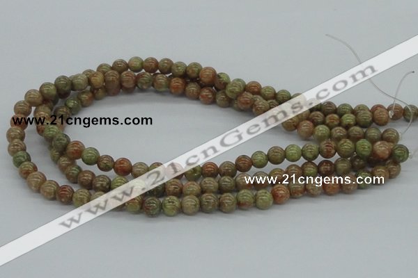 CUG02 15.5 inches 8mm round unakite gemstone beads wholesale