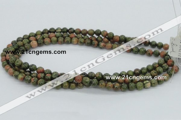 CUG04 15.5 inches 8mm round unakite gemstone beads wholesale